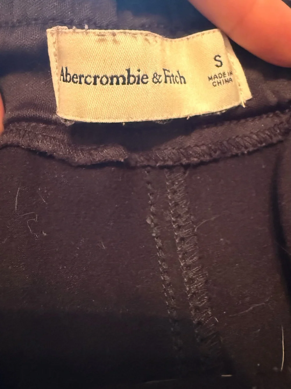 Abercrombie Black Faux Leather Joggers | Size = S
